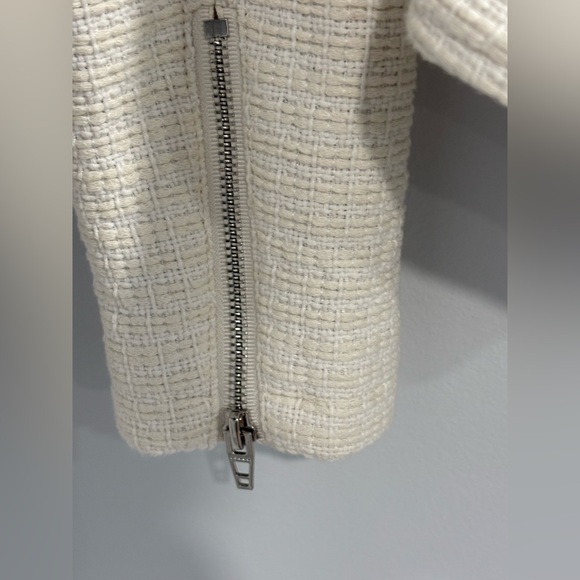Blank NYC Cream Off White Tweed Textured Moto Jacket - Picture 8 of 15